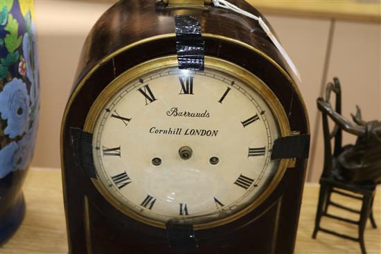 A Regency rosewood bracket clock, signed Barrauds, Cornhill, London